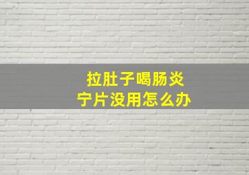 拉肚子喝肠炎宁片没用怎么办