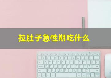 拉肚子急性期吃什么