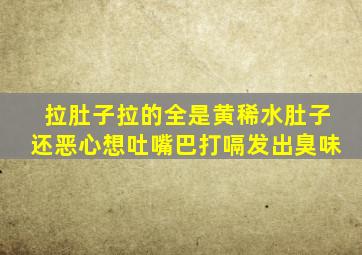 拉肚子拉的全是黄稀水肚子还恶心想吐嘴巴打嗝发出臭味