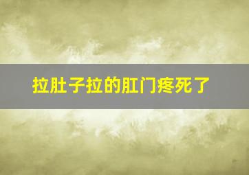 拉肚子拉的肛门疼死了