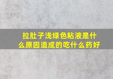 拉肚子浅绿色粘液是什么原因造成的吃什么药好