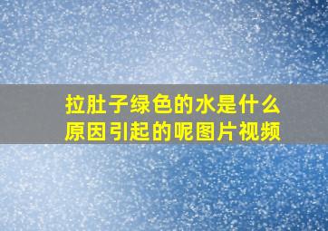 拉肚子绿色的水是什么原因引起的呢图片视频