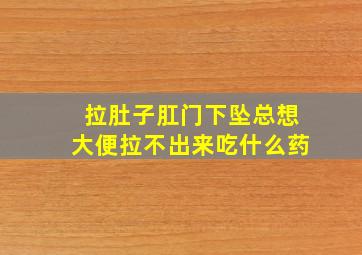 拉肚子肛门下坠总想大便拉不出来吃什么药