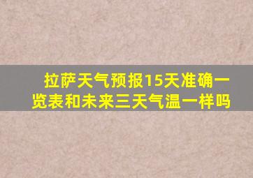 拉萨天气预报15天准确一览表和未来三天气温一样吗