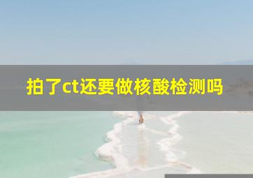 拍了ct还要做核酸检测吗