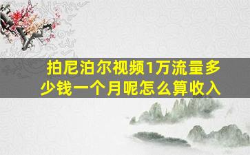 拍尼泊尔视频1万流量多少钱一个月呢怎么算收入