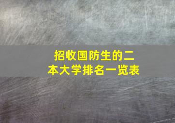 招收国防生的二本大学排名一览表