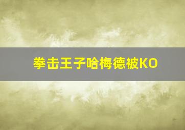 拳击王子哈梅德被KO