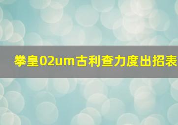 拳皇02um古利查力度出招表