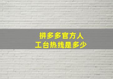 拼多多官方人工台热线是多少