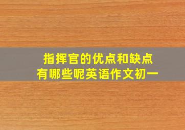 指挥官的优点和缺点有哪些呢英语作文初一