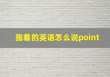 指着的英语怎么说point