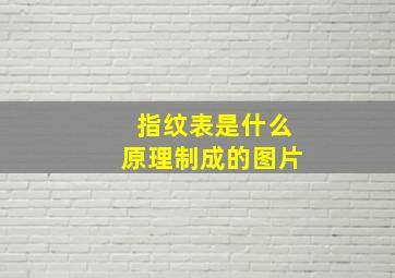 指纹表是什么原理制成的图片