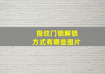 指纹门锁解锁方式有哪些图片