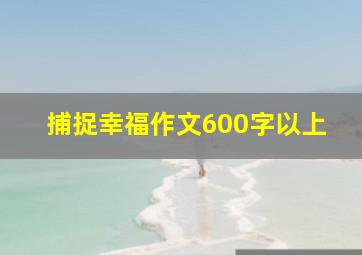 捕捉幸福作文600字以上