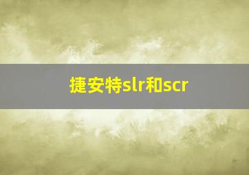 捷安特slr和scr