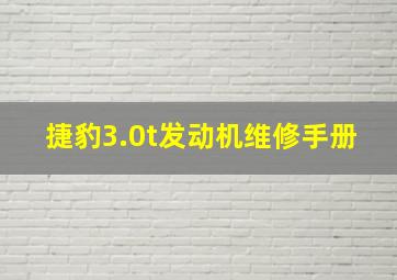 捷豹3.0t发动机维修手册