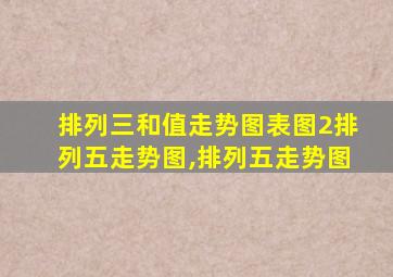 排列三和值走势图表图2排列五走势图,排列五走势图