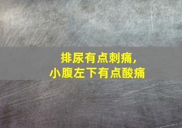 排尿有点刺痛,小腹左下有点酸痛