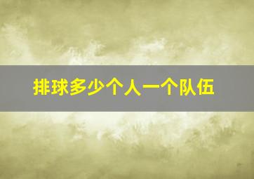 排球多少个人一个队伍