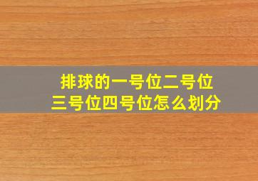 排球的一号位二号位三号位四号位怎么划分