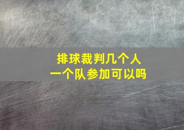 排球裁判几个人一个队参加可以吗