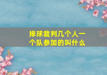 排球裁判几个人一个队参加的叫什么