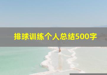 排球训练个人总结500字