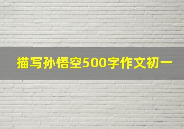 描写孙悟空500字作文初一