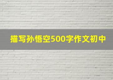 描写孙悟空500字作文初中