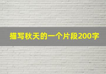 描写秋天的一个片段200字