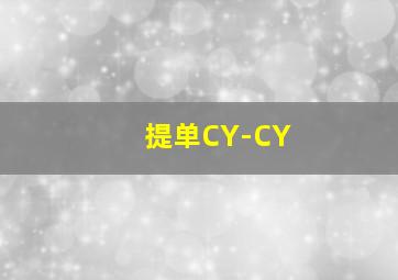 提单CY-CY