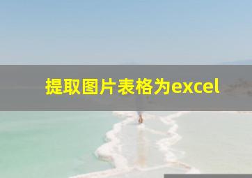 提取图片表格为excel