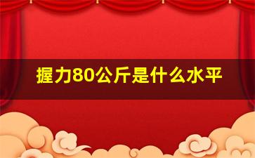 握力80公斤是什么水平