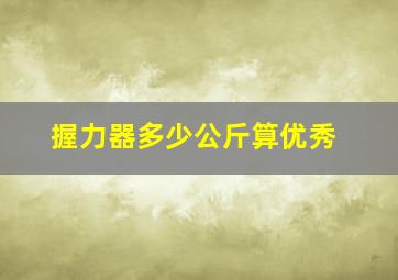 握力器多少公斤算优秀