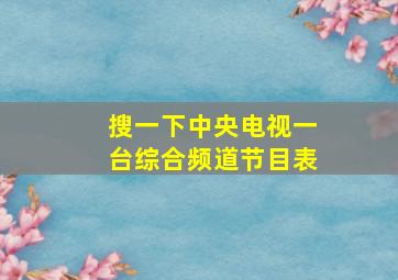 搜一下中央电视一台综合频道节目表