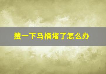 搜一下马桶堵了怎么办