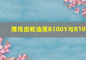 摆线齿轮油泵B100Y与B100