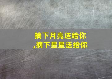 摘下月亮送给你,摘下星星送给你