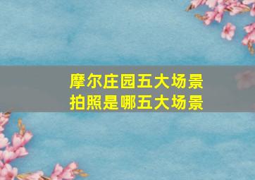 摩尔庄园五大场景拍照是哪五大场景