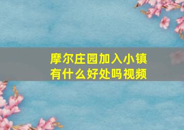 摩尔庄园加入小镇有什么好处吗视频