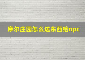 摩尔庄园怎么送东西给npc