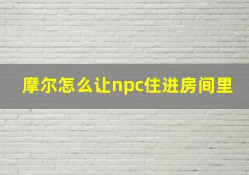 摩尔怎么让npc住进房间里