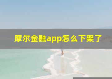 摩尔金融app怎么下架了