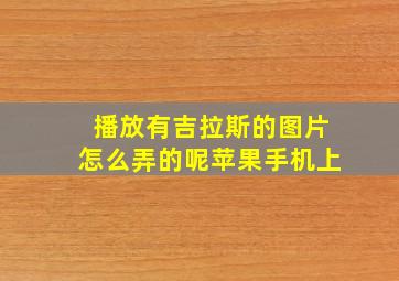 播放有吉拉斯的图片怎么弄的呢苹果手机上