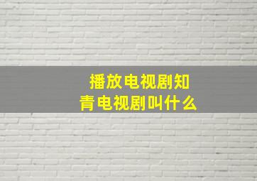 播放电视剧知青电视剧叫什么