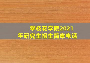 攀枝花学院2021年研究生招生简章电话