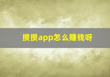 攒攒app怎么赚钱呀