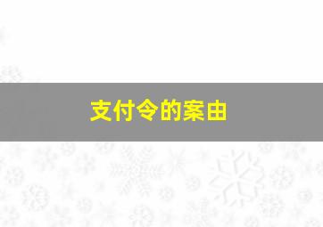 支付令的案由