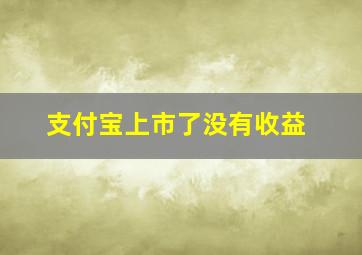 支付宝上市了没有收益